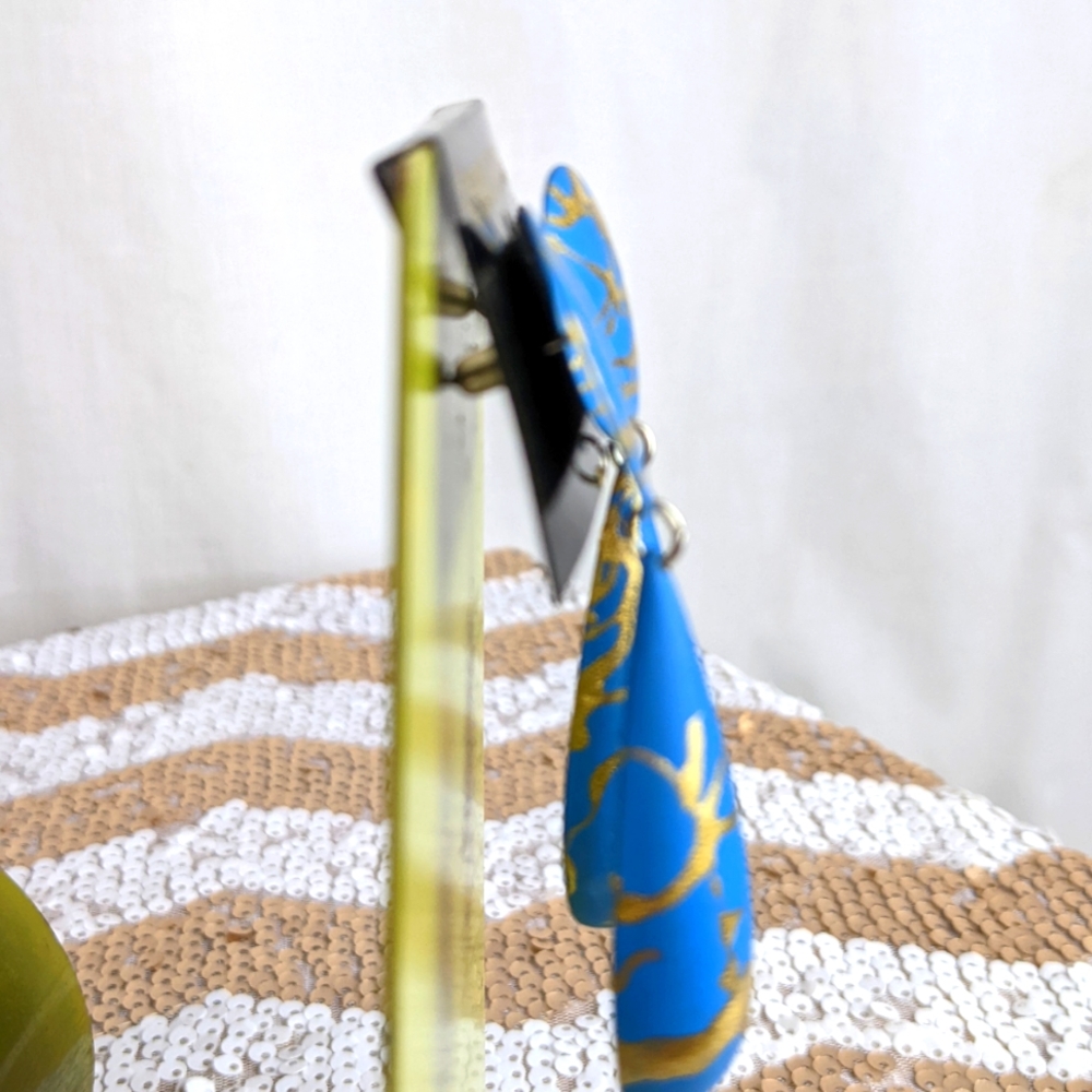 Vintage Splatter Paint Dangle Earrings - Picture 5 of 9